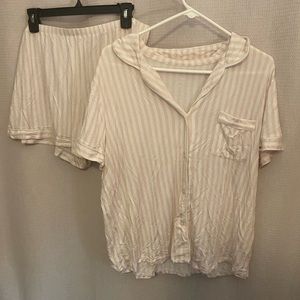 Pastel striped pajama set